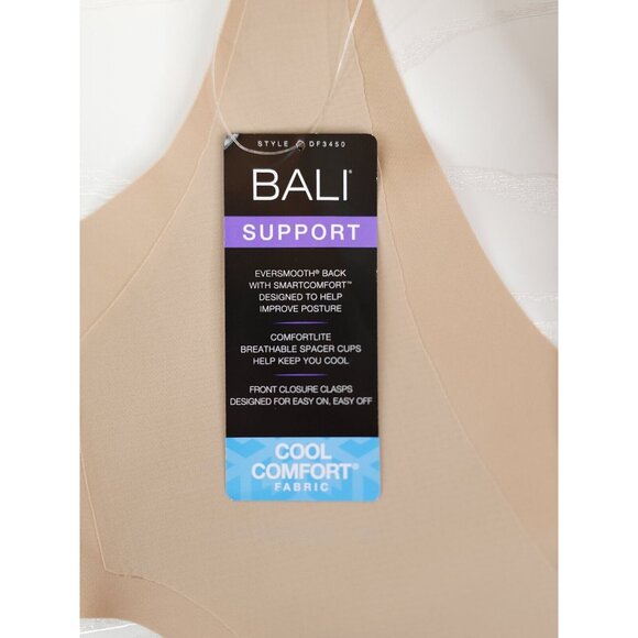 Bali One Smooth Underwire Bra U Posture Boost 40C EverSmooth Back DF3450 Beige - Picture 6 of 10